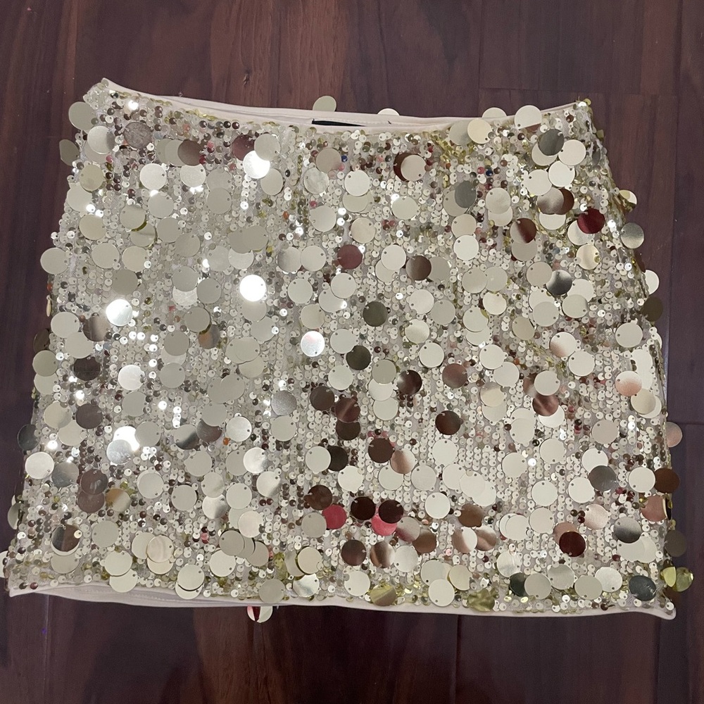 Cider Sequin Embellished Mini Skirt
